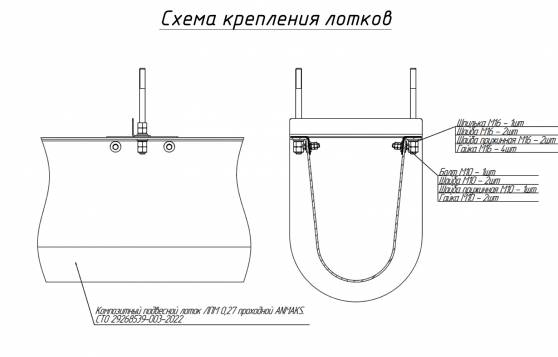 Композитный подвесной лоток АНМАКС ЛПМ 0,27 проходной